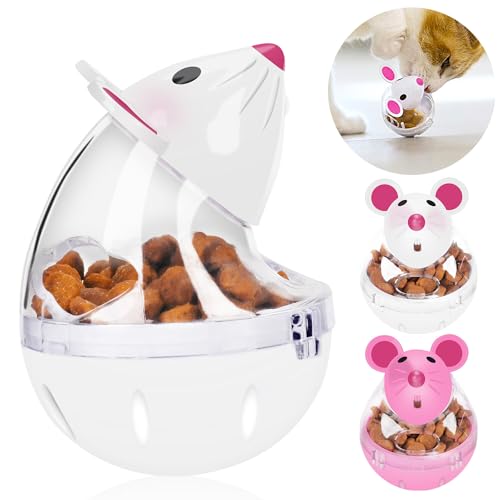 BOSREROY Pet Treat Ball Tumbler Shaped Cat Food Slow Feed Toy Ball Feeder Food Ball Pet Mice Cat von BOSREROY