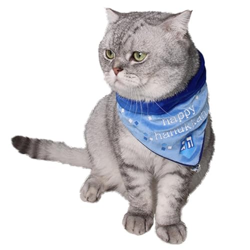 Hundehalstuch, Katze, festliches Lätzchen, Chanukka: verstellbarer Schal für Haustier-Bandana von BOSREROY