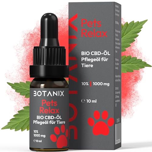 BOTANIX CBD Öl Hunde & Katzen 10% – 1000mg CBD – Bio Hanföltropfen für Hunde & Katzen – Deutsches Premiumprodukt – 10ml (250 Tropfen) von BOTANIX