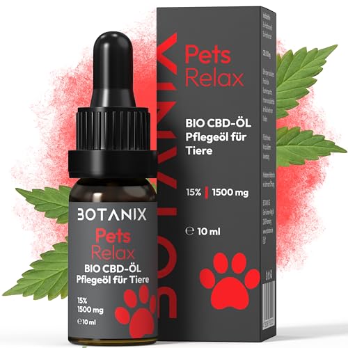 BOTANIX CBD Öl Hunde & Katzen 15% – 1500mg CBD – Bio Hanföltropfen für Hunde & Katzen – Deutsches Premiumprodukt – 10ml (250 Tropfen) von BOTANIX