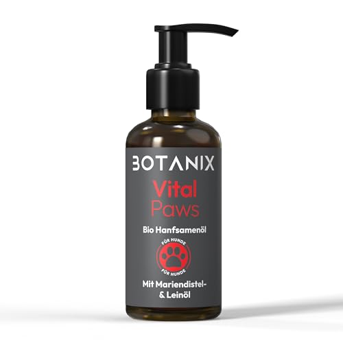 BOTANIX® Vital Paws Mix für Hunde – Bio Hanfsamenöl, Mariendistel- und Leinöl – Verbessert Fell, Hautgesundheit und unterstützt die Leber – 200ml von BOTANIX