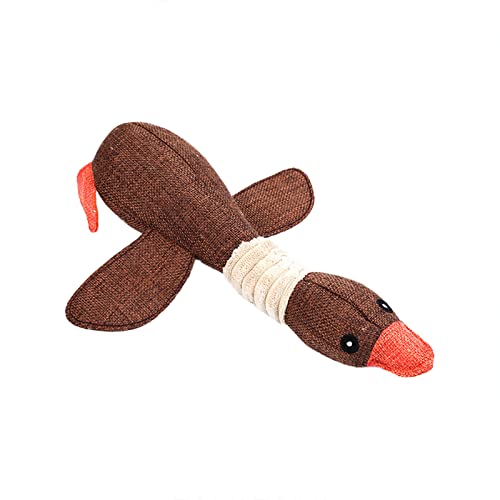 BOTCAM Duck Upgrade Interaktives quietschendes Hundespielzeug -Welpen-Kauspielzeug Giggle Dog Langlebig für Schlepper-Haustier- für kleine Hunde Plüschtier (Brown, One Size) von BOTCAM