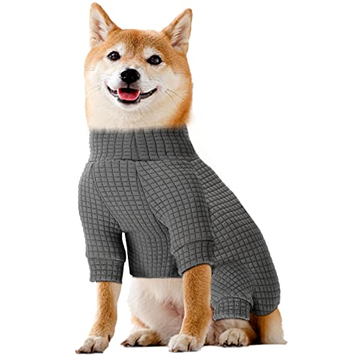 Hunde-Winterkleidung – Welpen-Pyjama, Thermo-Strickware, Haustierkleidung (klein, grau) von BOTEWO