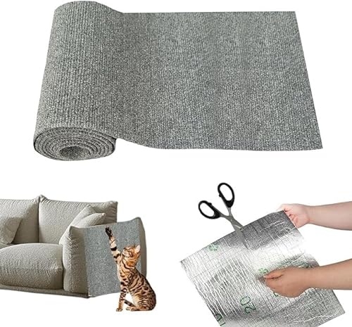 Anti-Kratz-Matte for Katzen | Kratzfester Selbstkleber for Kratzbäume, Sofaecken, Regale, Stufen, Teppiche und Sofaschutz (Color : Gray2, Size : 30 * 100cm) von BOTIZR