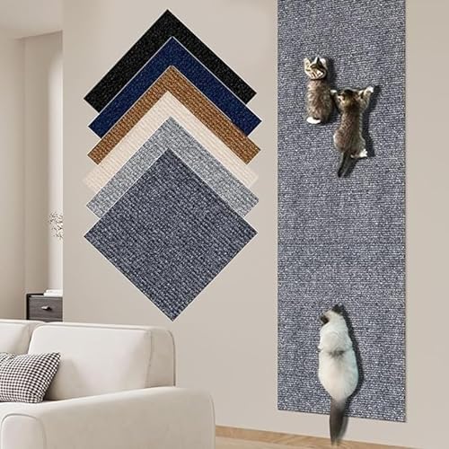 Cat Scratching Mat, Kratzmatte für Katzen, Selbstklebend Kratzmatte Katze, DIY Trimmbarer Teppich Matte Pad Katzenkratzbretter, Katzenteppich für Kratzbaum, (Color : Khaki, Size : 30 * 100cm) von BOTIZR