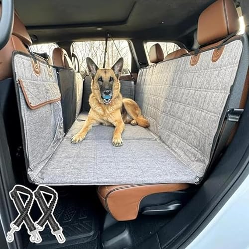 Geräumige und gemütliche Hundeunterlage fürs Auto: Ideal for Haustiere, bietet einen bequemen Ruheplatz auf Reisen und bei Outdoor-Abenteuern(Grau) von BOTIZR