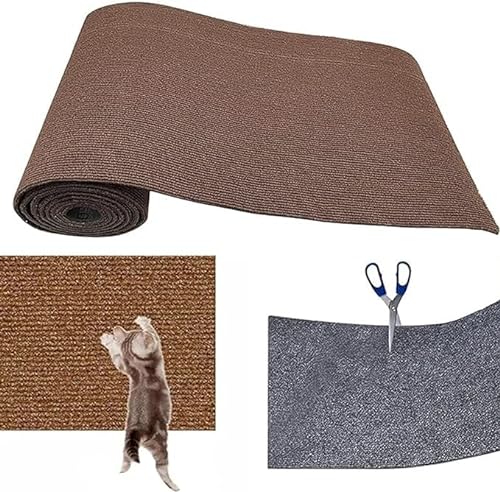 Katzenkratzmatte, Selbstklebende Katzenkratzmatte, Katzenturm-Ersatz, for Schutz von Teppichen, Möbeln und Sofas (Color : Brown, Size : 60 * 100cm) von BOTIZR