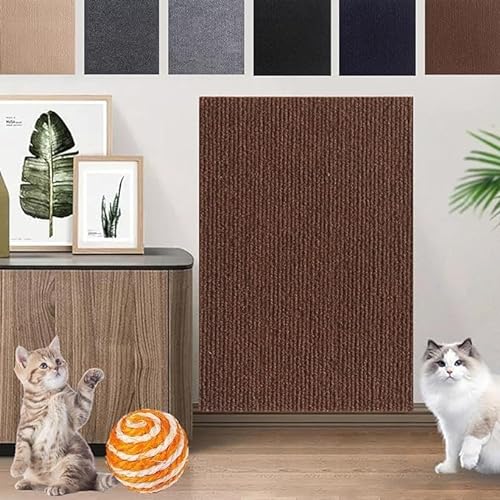 Kratzbaum for Katzen, mit Teppich überzogen, zuschneidbares, selbstklebendes Katzenkratzpad, Kratzbaumregale, Ersatzteile, Matte for Couch-Bodenschutz (Color : Brown, Size : 30 * 100cm) von BOTIZR