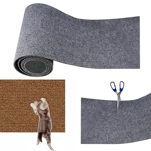 Kratzbrett Katze 40×100cm, Kratzmatte Katze Selbstklebend, Kratzschutz Sofa Katze, Kratzbrett Katzen Kratzschutz, Katzenkratzmatte(Grau,30 * 100cm) von BOTIZR