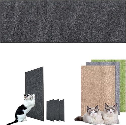 Kratzmatte Für Katzen, Cat Scratching Mat, Selbstklebend Kratzmatte Katze, DIY Trimmbarer Teppich Matte Pad Katzenkratzbretter, Katzenteppich Für Kratzbaum (Color : Dark Gray, Size : 30 * 100cm) von BOTIZR