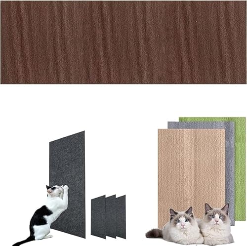 Kratzteppich Katze,Selbstklebend Kratzmatte Katze,DIY Schneidebar Kratzbretter Katze Kratzbrett Katzenkratzer,Kratzschutz Katzenkratzbretter Für Schützt Teppiche Wand Sofa Möbelschutz (Color : Brown von BOTIZR