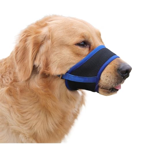 Maulkorb für Hunde, luftdurchlässig, atmungsaktiv, für mittelgroße und große Hunde, verhindert Beißen, Bellen und Kauen (XXL (Schnauzenumfang: 23,9 cm - 27,9 cm) von BOTIZR