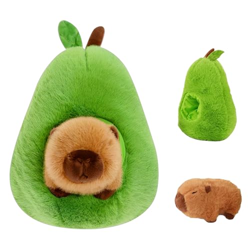 Capybara Kuscheltier，Avocado Kuscheltier，Capybara Kuscheltier，Capybara plüschtier，Geeignet für Heimdekoration, Plüschpuppen für Kinder zum Kuscheln (35cm) von BOUFEIDA