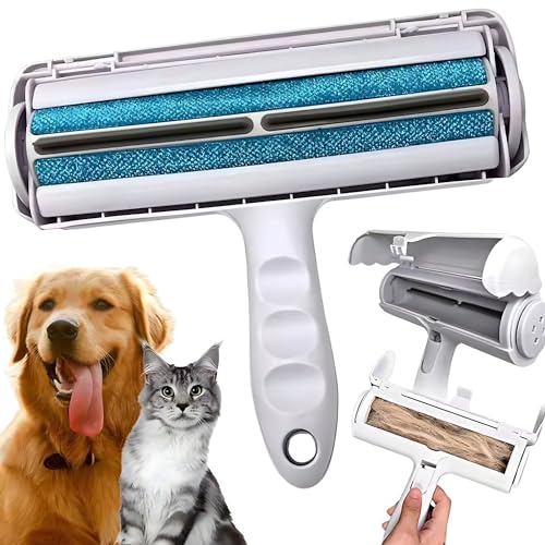 BOUMOUR® Tierhaarentferner, Fusselrolle, Tierhaare, Tierhaarwerkzeug, Haarentfernung von Haustiere, Teppiche, Sofa, Bett Selbstreinigender zum Katzenhaare & Hundehaare entfernen, wiederverwendbarer. von BOUMOUR