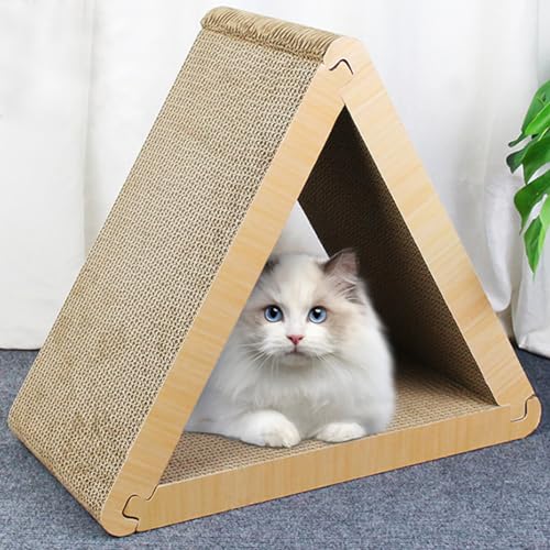 Cat Scratcher Karton Katze Kratzmatte mit Premium-Kratz-Texturen Design langlebig Katze kratzen große Dreieck vertikale Katze Kratzbrett von BOUNDLESS