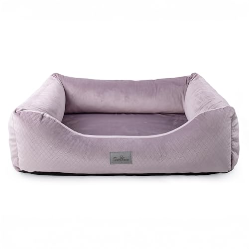 BOUTIQUE ZOO Exclusive Hundebett | Hundeliege, Hundekörbchen mit Kissen | Hundesofa für große Hunde | Große: XL - 100 x 79 x 22 cm | Farbe: Velvet Rosa von BOUTIQUE ZOO