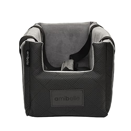 BOUTIQUE ZOO Hunde Armlehn Auto | Universal Autositz Waschbar Abriebfest, Autositz Hund für Mittelkonsol, Vordersitz, Beifahrersitz, Rückbank | Hundetasche, für Kleine Hunde | Farbe: Schwarz von BOUTIQUE ZOO