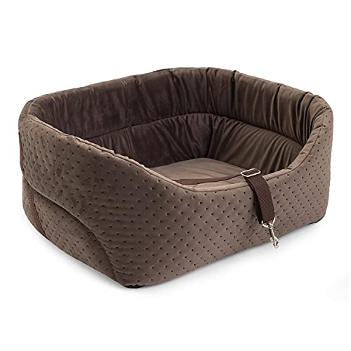 BOUTIQUE ZOO Hunde Autositz Universal Waschbar Abriebfest, Autositz Hund für Vordersitz, Beifahrersitz, Rückbank, Hundebett Hundetasche, L: 56 cm x 48 cm, Grau - Wildlederimitat - Velvet von BOUTIQUE ZOO