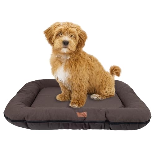 BOUTIQUE ZOO Hundebett - Wasserfest, Waschbar Hundematte aus Codura | In & Outdoor für große Hunde | Farbe: Braun, Größe XL: 105 x 85 cm von BOUTIQUE ZOO