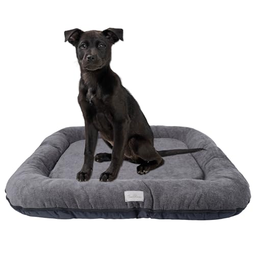 BOUTIQUE ZOO Hundebett - Wasserfest, Waschbar Hundematte aus Codura | In & Outdoor für große Hunde | Farbe: Graphit, Größe XL: 105 x 85 cm von BOUTIQUE ZOO