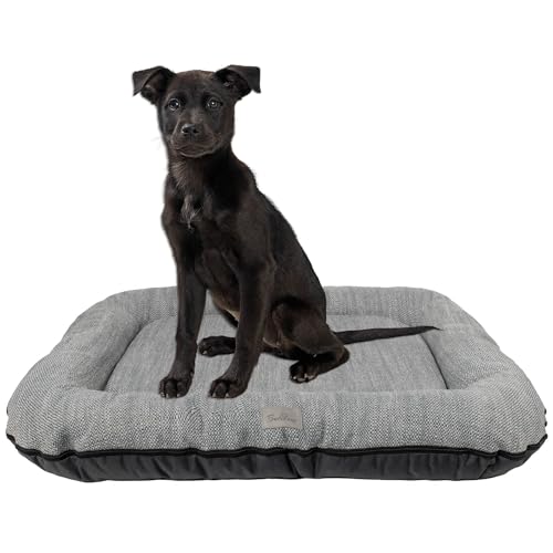 BOUTIQUE ZOO Hundebett - Wasserfest, Waschbar Hundematte aus Codura | In & Outdoor für große Hunde | Farbe: Grau, Größe XL: 105 x 85 cm von BOUTIQUE ZOO