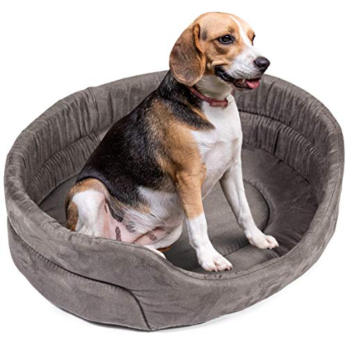 BOUTIQUE ZOO Hundebett XL Hundesofa Hundekissen für kleine/mittlere/große Hunde, Farbe: Grau (Wildlederimitat) von BOUTIQUE ZOO