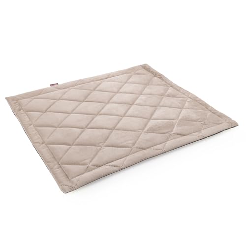 BOUTIQUE ZOO Weiche Hundematte aus Samtimitat – Komfortable, rutschfeste Hundeliege, Hundebett, Matte für Haustier, Velvet Beige, L: 72 x 100 cm von BOUTIQUE ZOO