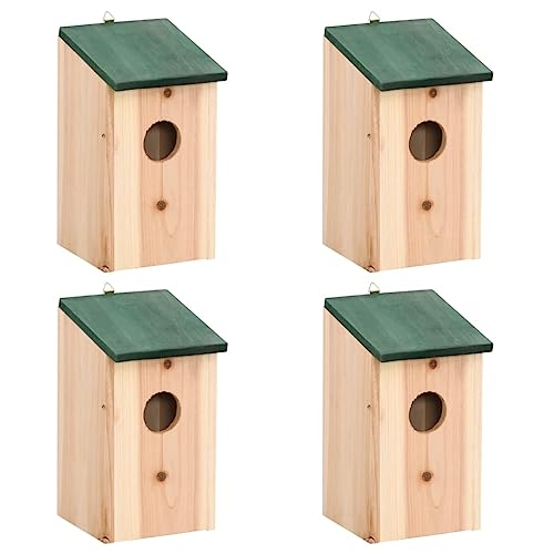 Haus & Garten Vogelhäuser 4 Stück Holz 12x12x22 cm Möbelwahl von BOWEKAM