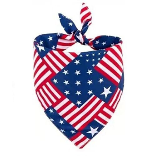 Dreieckiges Halstuch, Halstuch, USA-Flaggenmuster, Stirnband, patriotisches Cowboy-Halstuch, Bandana, Unisex von BOWTONG