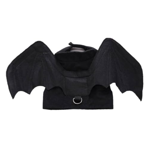 Haustierkostüm für Halloween, Fledermausflügel, Partykleid, lustiges Welpen-Cosplay, mit Befestigung, L0F1 Traktionsbekleidung, coole Loch-Requisite von BOWTONG