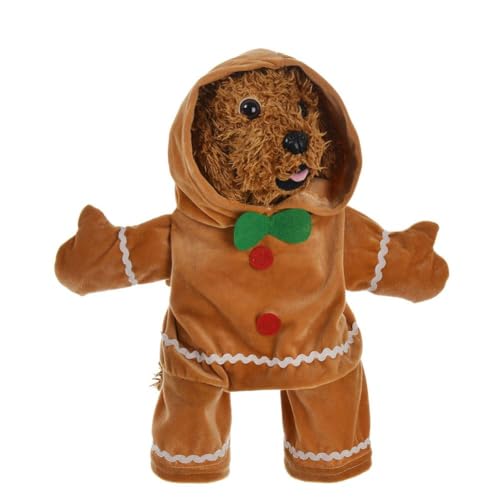 Hundekostüm Lebkuchenmann, Lebkuchenmann, warmer weicher Kapuzenpullover, Wintermantel, Cosplay, lustiger Lebkuchen-Kapuzenpullover für Hunde, Weihnachts-Outfit für Katzen, Hunde, Welpen von BOWTONG