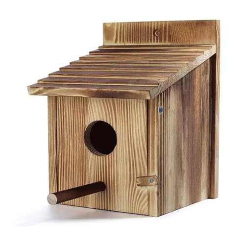 Vogelhaus aus Holz für den Außenbereich, wetterfest, Gartenarbeit, Vogelhäuser, Dekoration, Papageiennest, Vogelhangin R9V1 High-End von BOWTONG