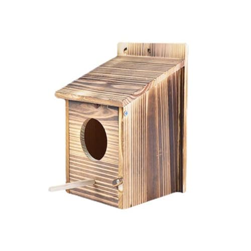 Vogelnest aus Holz für den Außenbereich, natürlich, wasserdicht, Vogelfutterstation, Gartenfütterung, Paulownia, hängendes Vogelhaus von BOWTONG