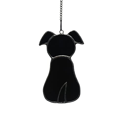 BOXCASA Schwarze Hunde-Gedenkgeschenke, Buntglas-Fenster-Hängedekoration, Trauererinnerungsgeschenke für Hundeliebhaber, Geschenk für verlorene Hunde, Flur, Schlafzimmer aufgehängt werden von BOXCASA