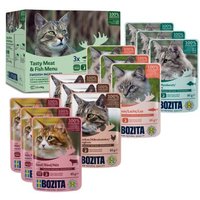 BOZITA Nassfutter Katze Adult Häppchen in Gelee mit Fisch und Fleisch Multibox 12x85 g von BOZITA