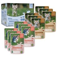 BOZITA Nassfutter Katze Häppchen in Sauce mit Fisch und Fleisch für Kitten Multibox 12x85 g von BOZITA