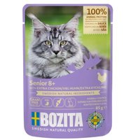 BOZITA Nassfutter Katze Senior 8+ Häppchen in Soße 12x85 g Huhn von BOZITA