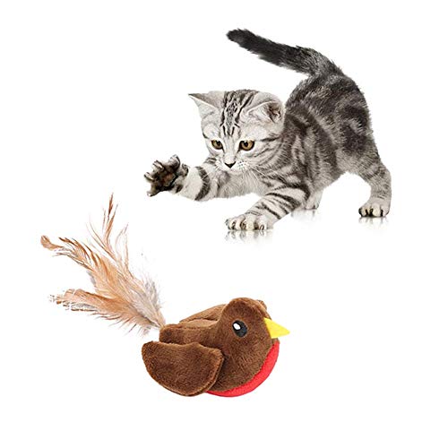 BOduShang Katzen Spielzeug Plüsch Spielzeug Katze Interaktives Cat Toys Lustiges Katzen Spielsachen Niedlich Kitten Spielzeug for Kätzchen Und Katzen Katzenübungen Brown von BOduShang