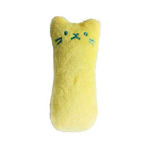 BOduShang Katzenminze Spielzeug Plüsch Spielzeug Katze Interaktives Cat Toys Lustiges Katzen Spielsachen Niedlich Kitten Spielzeug for Kätzchen Und Katzen Katzenübungen Yellow von BOduShang