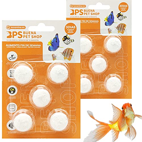 BPS 10x Fischfutter für EIN Wochenende für 3 Tage für alle Arten von Aquarienfischfutterblöcken von BPS BUENA PET SHOP