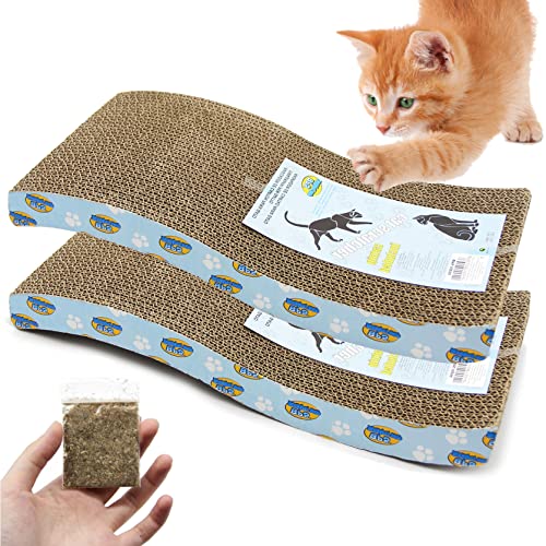 BPS 2 x Kratzbaum für Katzen, Pappe, inkl. Katzenminze, 43 x 21 x 4 cm, BPS-10054 x 2 von BPS BUENA PET SHOP