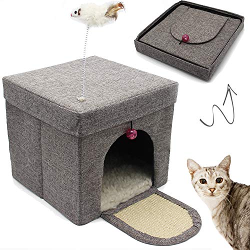 BPS BPS-10707 Haus für Katzen und Haustiere, faltbar, mit Maus, 30 x 30 x 29 cm von BPS BUENA PET SHOP