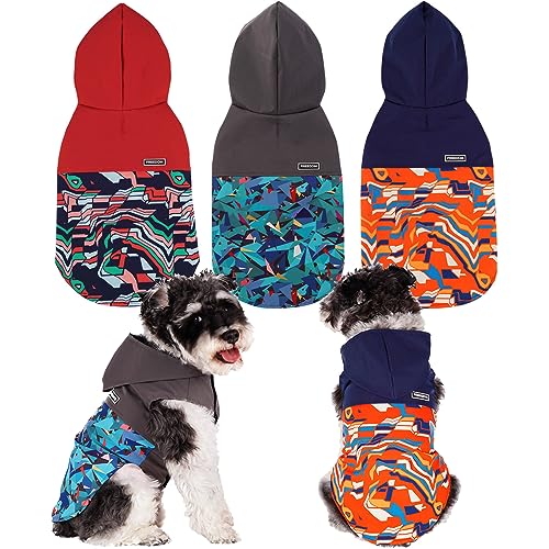 BPS BPS-16175AZ Wasserdichte Regenjacke für Haustiere, Hunde, mit Kapuze, Tasche für kleine, mittelgroße und große Hunde, aus 100 % Polyester (L, dekoratives Blau) von BPS BUENA PET SHOP