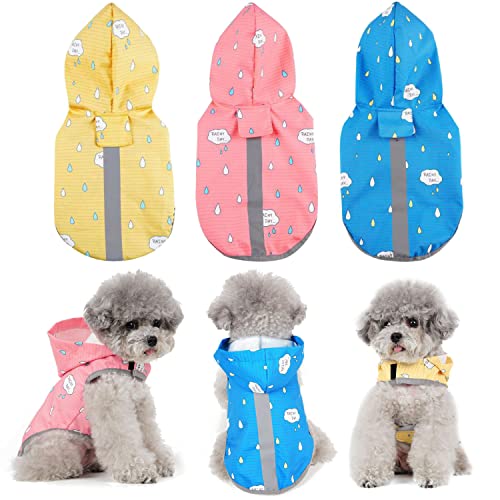 BPS BPS-16664RS Wasserdichte Regenjacke für Haustiere, Hunde, mit Kapuze, Tasche für kleine, mittelgroße und große Hunde, aus 100 % Polyester (M, Rosa 2) von BPS BUENA PET SHOP