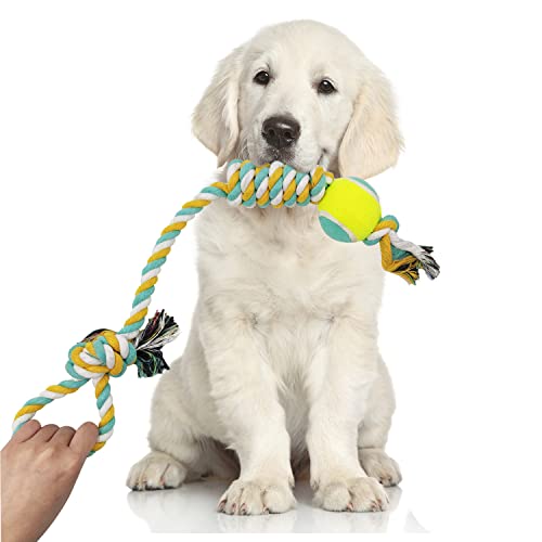 BPS BPS-2056 Knoten-Spielzeug aus Baumwolle, für mittelgroße Hunde, kleine Hunde, Zahnreinigung, zufällige Farbe von BPS BUENA PET SHOP