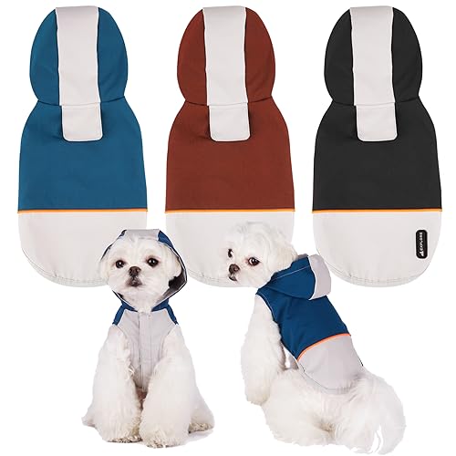 BPS BUENA PET SHOP BPS Wasserdichte Regenjacke für Haustiere, Hunde, wasserdicht, mit Kapuze, Tasche für kleine mittelgroße und große Hunde mit 100% Polyester Material (M, 16183 Rot) BPS-16184RJ von BPS BUENA PET SHOP