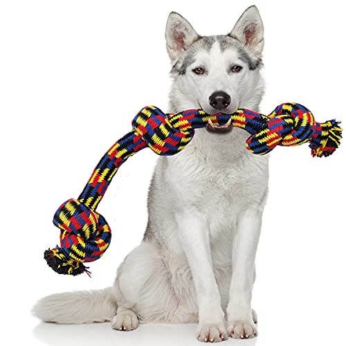 BPS Baumwollknoten-Spielzeug für Hunde, groß, aus Baumwolle, für Hunde, Zahnreinigung, BPS-8512 (Spielzeug) von BPS BUENA PET SHOP
