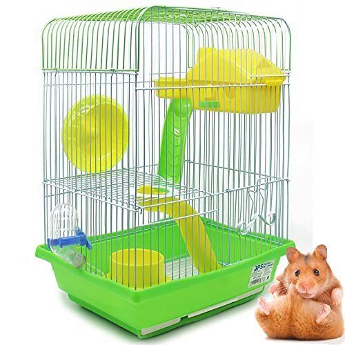 BPS BPS-1256 Hamsterkäfig mit Futternapf, Tränke, Rad, spezielles Haus, zufällige Farbe, 30 x 23 x 41 cm von BPS BUENA PET SHOP