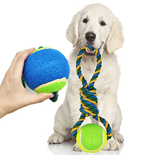 BPS Knotengriff aus Baumwolle, Spielzeug mit Ball für Hunde, große Größe, aus Baumwolle, für die Gesundheit des Hundes, Zahnreinigung, BPS-1807 von BPS BUENA PET SHOP