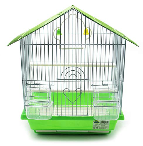 BPS Vogelkäfig Voliere Sittich Kanarienvögel mit Futterstelle Tränke Saltado Sitzstangen zum Ausruhen zufällige Farbe 23 x 30 x 39 cm BPS-1231 von BPS BUENA PET SHOP